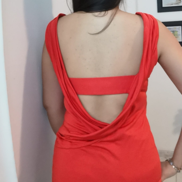 Dianevon Furstenberg 100% Silk Open-Back Sleeveless Tura Top Blouse Orange Sz 6 - Picture 4 of 11